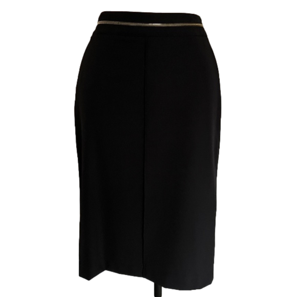 Sandra Angelozzi - Black Panelled Pencil Skirt - Size 34 (XS)